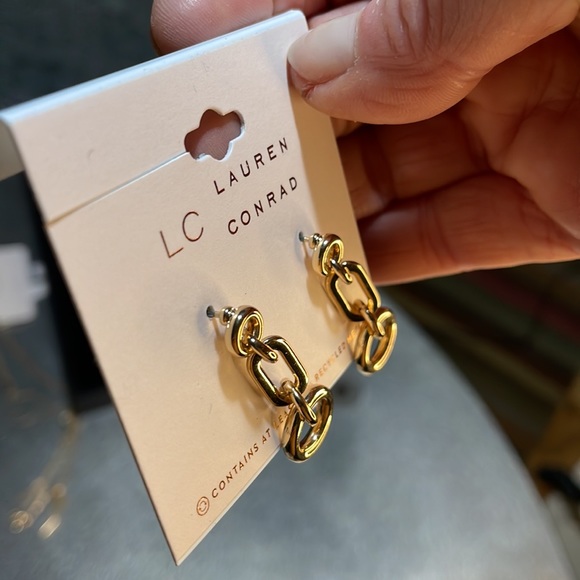 LC dangling chain link Earrings & chain link Bracelet, gold-tone, NWT. - Picture 12 of 16